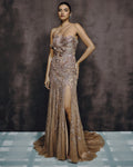Lumina Rosette Crystal Gown By KYNAH, Luxury Indian Fashion & Bridal Wear