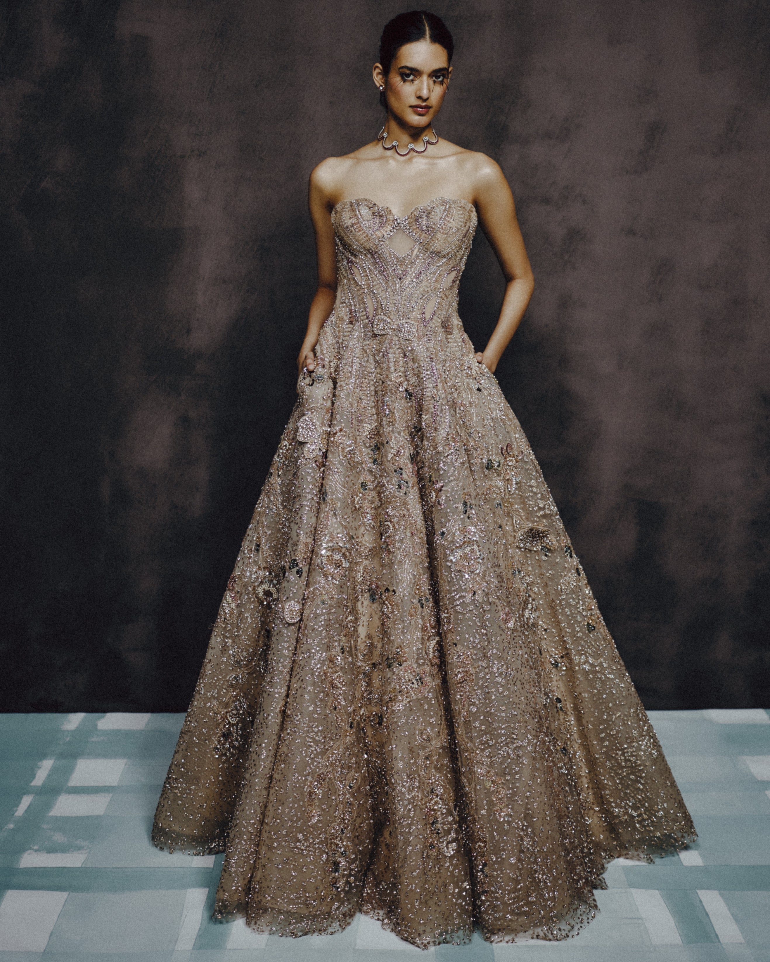 Opaline Bloom Ball Gown By KYNAH, Luxury Indian Fashion & Bridal Wear