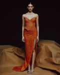 Molten Radiance Slit Gown By KYNAH, Luxury Indian Fashion & Bridal Wear