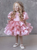 Ball-Gown Scoop Neck Short Sleeves Knee-Length Flower Girl Dresses
