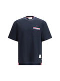 Thom Browne Cotton-Linen T-Shirt — Navy