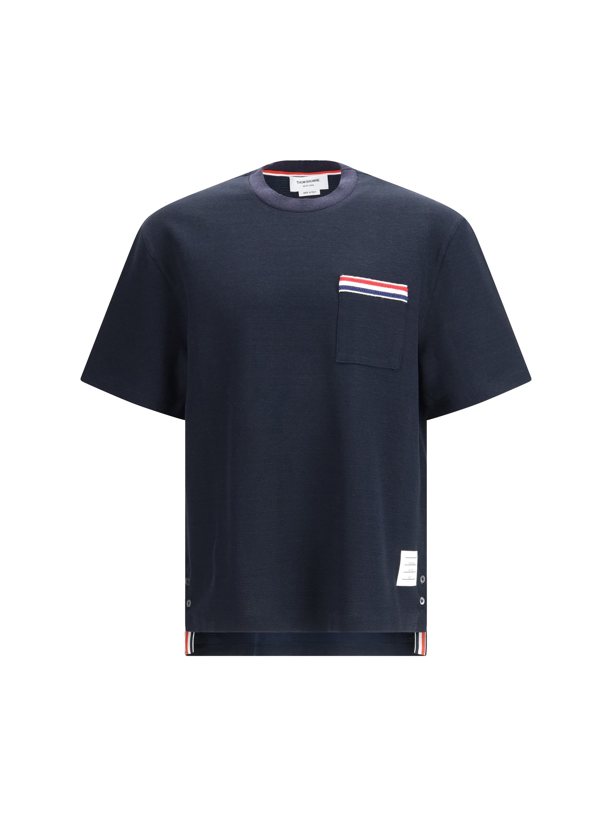 Thom Browne Cotton-Linen T-Shirt — Navy