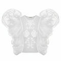 Embroidered Top with Detachable Sleeves | White