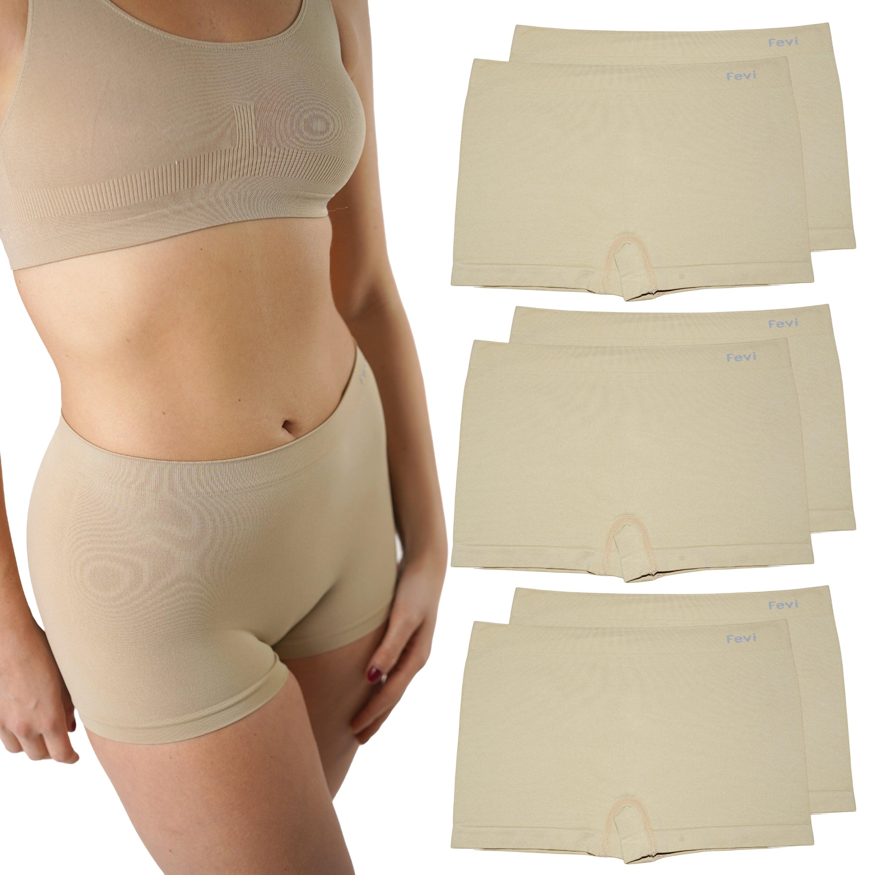 FEVI | Pack de 6 Culottes en 1 o 3 colores diferentes: Negro, Blanco y Beige | Talla única