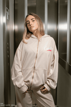 Washed Beige Wide Leg Joggers