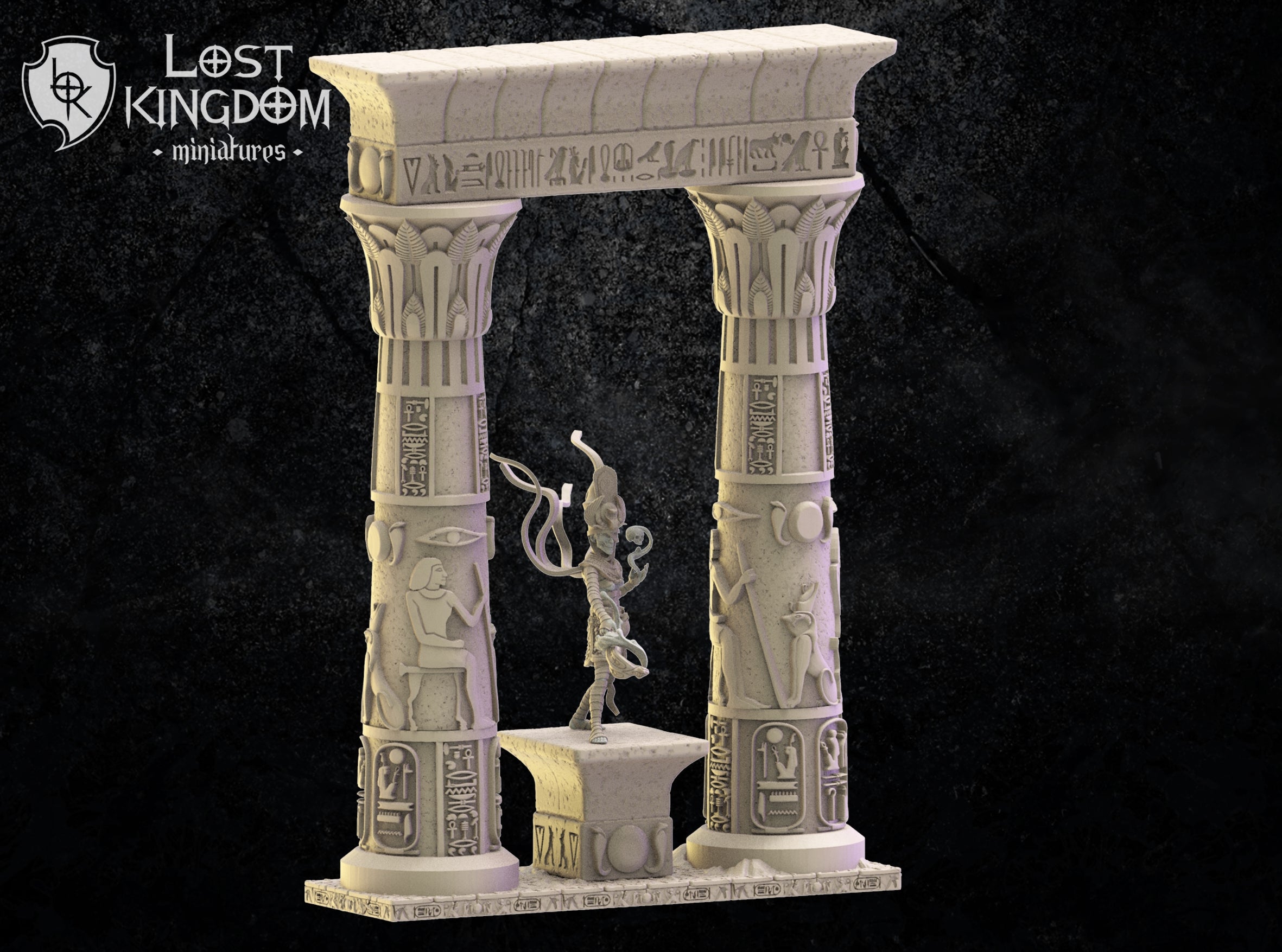Keket, Necrosorceress On Hamunaptra Columns, Lost Kingdom Miniatures