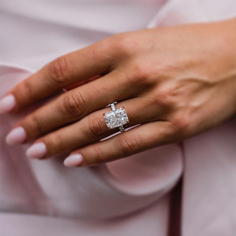 3.55 Carat Classic Emerald Cut Women's Engagement Ring
