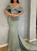 Mermaid Off-The-Shoulder Sleeveless Sweep Train Evening Dresses