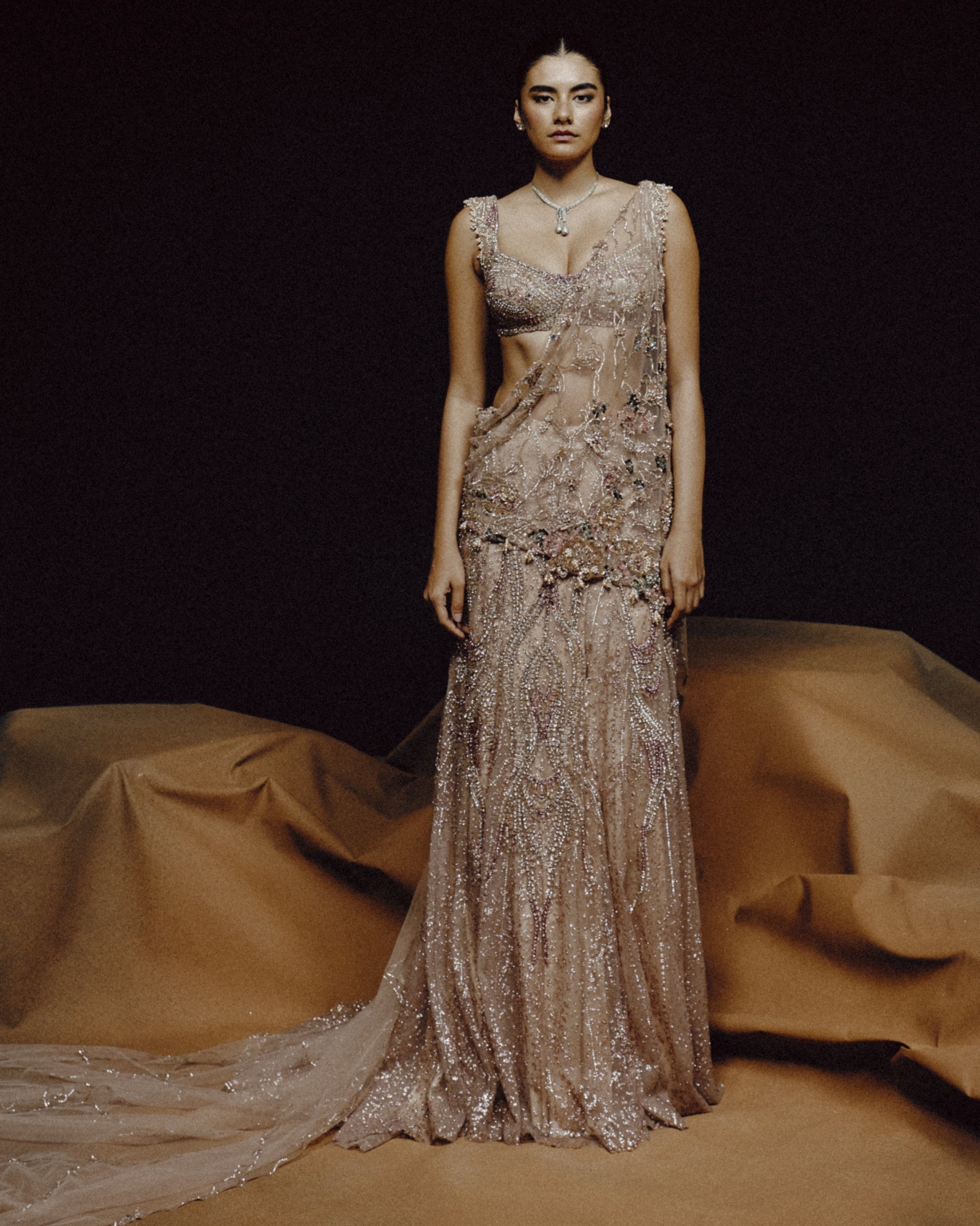 Dewdrop Mirage Drape Sari By KYNAH, Luxury Indian Fashion & Bridal Wear