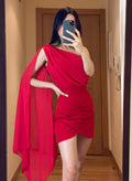 Sheath/Column One-Shoulder Short/Mini Chiffon Homecoming Dresses