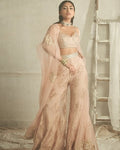 Pink Cape And Pant Set By KYNAH, Luxury Indian Fashion & Bridal Wear