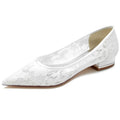 Point Toe Silk Like Satin Lace Wedding Shoes
