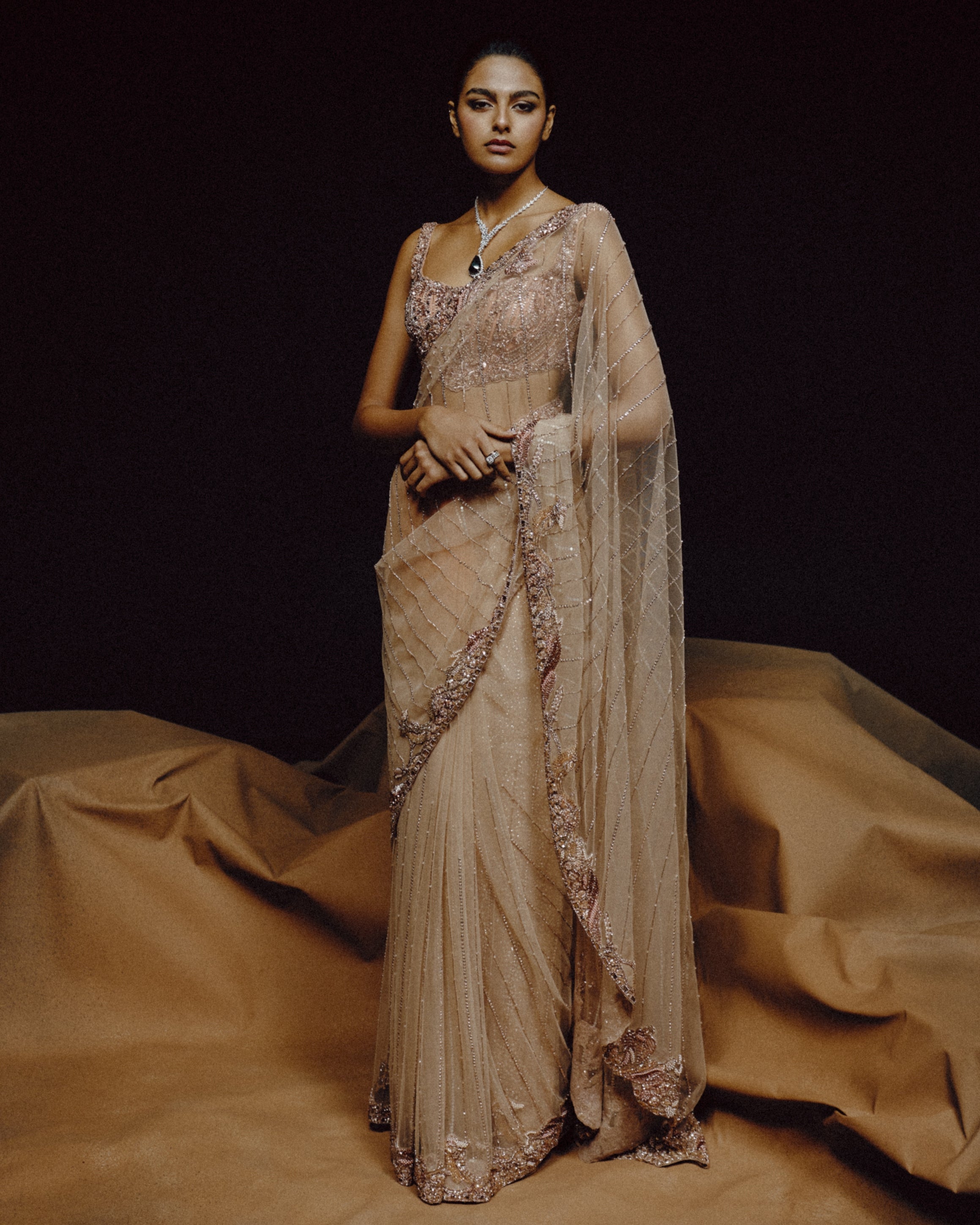 Seraphic Sheen Sari By KYNAH, Luxury Indian Fashion & Bridal Wear