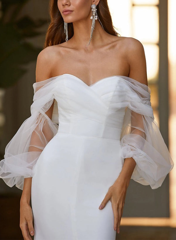 Trumpet/Mermaid Off-The-Shoulder Long Sleeves Wedding Dresses