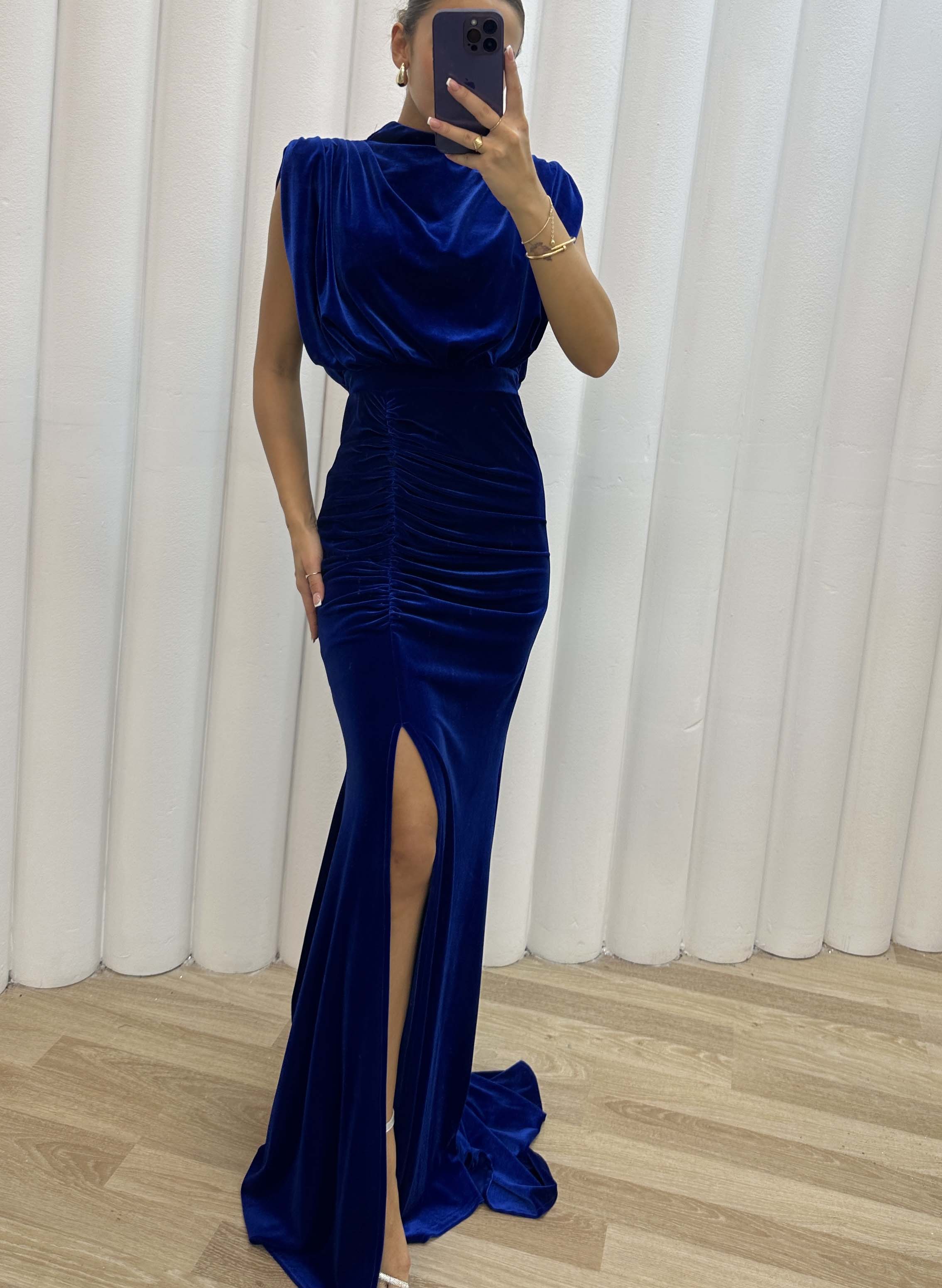 High Neck Velvet Trumpet/Mermaid Mother Of The Bride Dresses