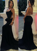 Sexy Backless Spaghetti Straps Trumpet/Mermaid Prom Dresses
