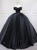 Ball-Gown Off-The-Shoulder Sleeveless Sweep Train Prom Dresses