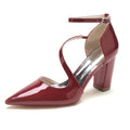 Closed Toe Patent Leather Ankle Strap Heel Wedding Shoes/Party Shoes