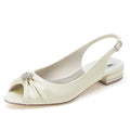 Peep Toe Patent Leather Low Heel Wedding Shoes/Party Shoes With Rhinestone