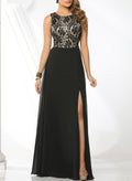 Elegant Lace A-Line Slit Bridesmaid Dresses