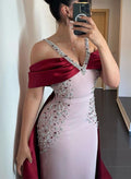 Trumpet/Mermaid Sleeveless Elastic Satin Evening Dresses With Rhinestone