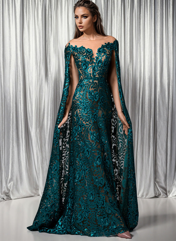 A-Line Illusion Neck Sleeveless Floor-Length Mother Of The Bride Dresses