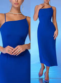 Sheath/Column Asymmetrical Sleeveless Elastic Satin Cocktail Dresses