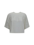 Camiseta de Algodón con Logo Burberry — Blanco