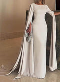 Simple Elegant Sheath/Column Cape Evening Dresses
