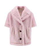 Max Mara Jackets Beige Rosa Alpaca Lana Vergine Seta - S/M