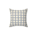 Geometric Lattice Blue Throw Pillow