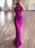 Trumpet/Mermaid Sleeveless Floor-Length Satin Prom Dresses