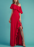 Sheath/Column Asymmetrical Chiffon Evening Dresses With Split Front