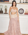 Pink Tulle Embellished Lehenga Set By KYNAH, Luxury Indian Fashion & Bridal Wear