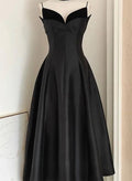 A-Line Sweetheart Sleeveless Tea-Length Satin Cocktail Dresses