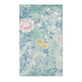 Floral Bird Accent Rug with Soft Blue and Pink Design