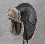 Unisex Vintage - style Genuine Sheepskin Aviator Cotton Hat