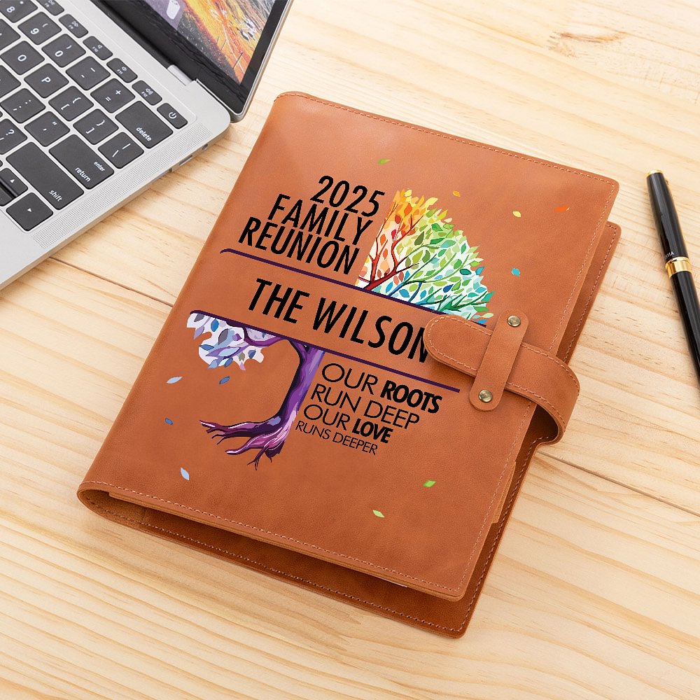 Árbol de la Vida Personalizado Reunión Familiar PU Cuero A5 Cubierta del cuaderno con el nombre y el año Día de la Madre Cumpleaños Regalo para la familia