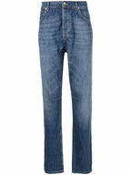 Brunello Cucinelli Light-Wash Straight-Leg Jeans — Blue