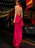 Backless Sexy Cascading Ruffles Prom Dresses