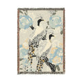Peacock Garden – Elegant Floral Woven Blanket