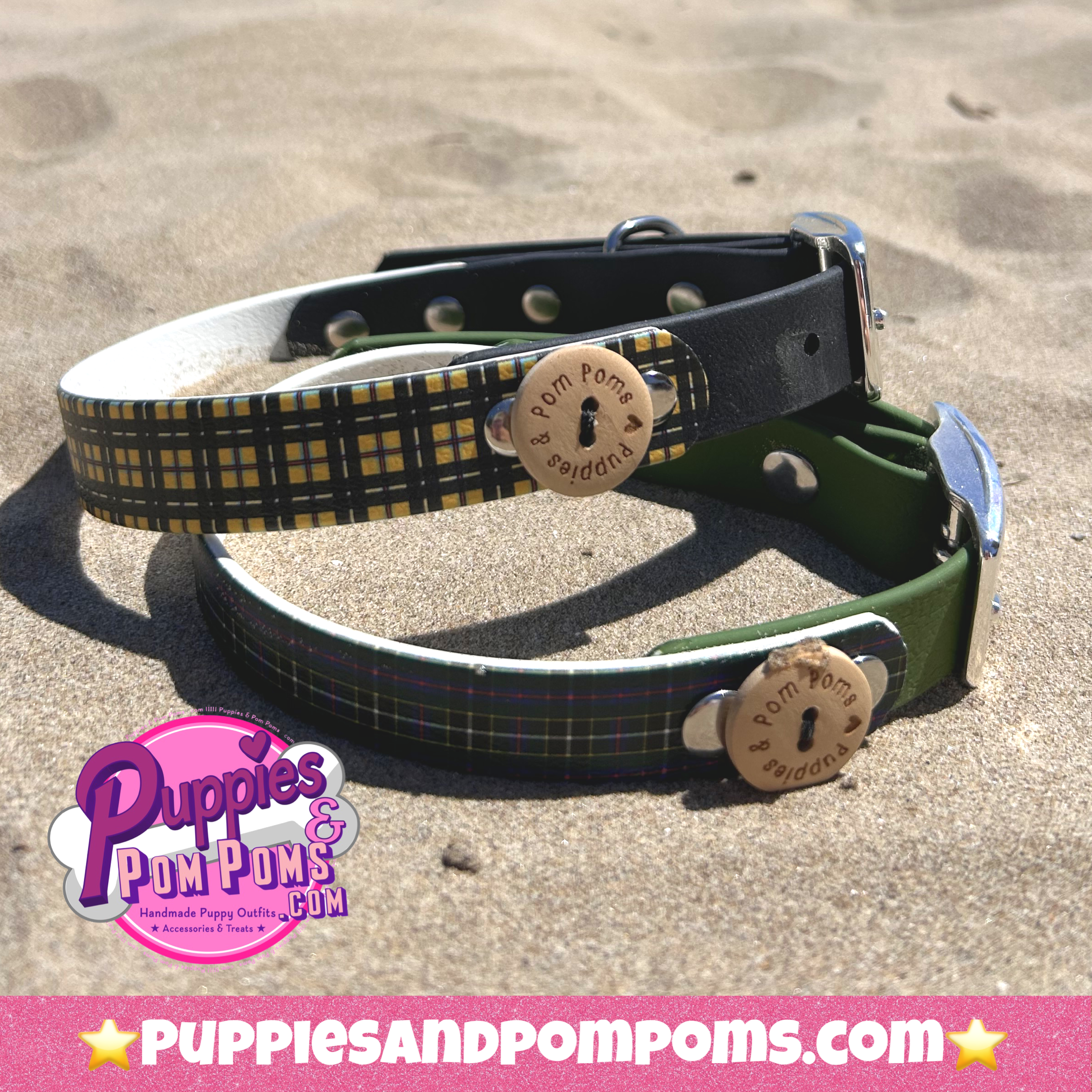 Cornish Tartan Handmade Dog Collar - 2 Colour 20mm