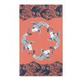 Coral & Navy Koi Wave Accent Rug