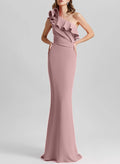 Trumpet/Mermaid One-Shoulder Elastic Satin Evening Dresses With Ruffle