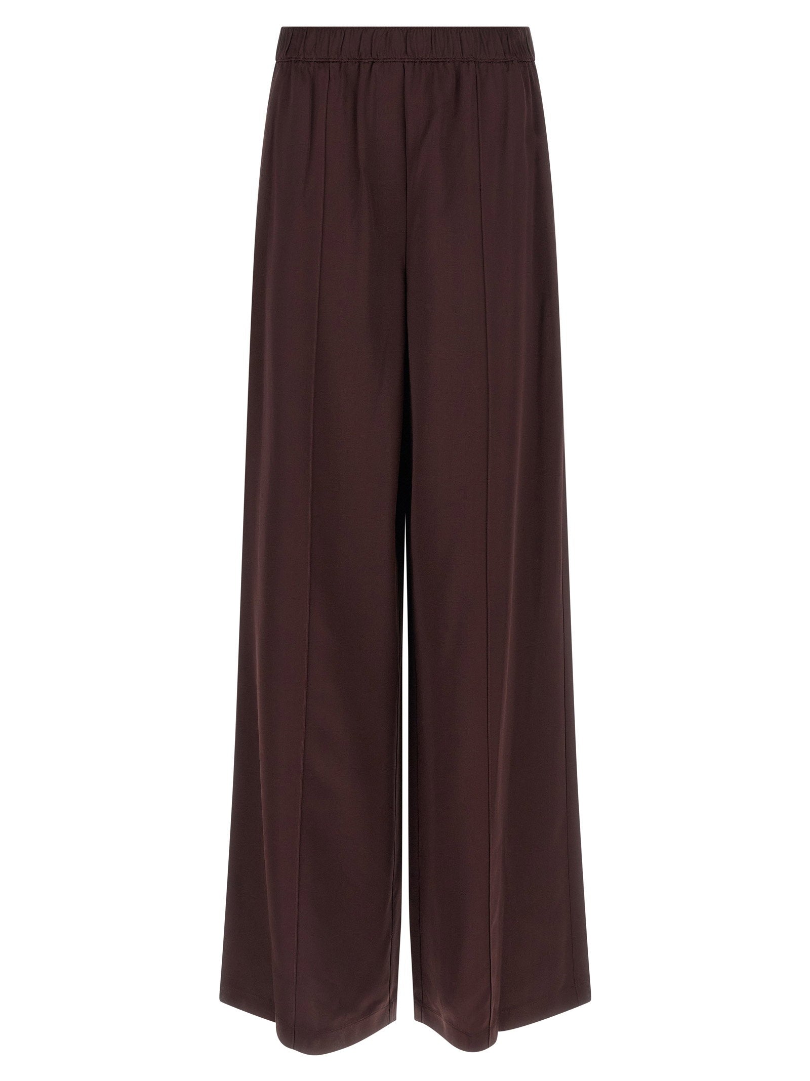 Tory Burch Shiny Fabric Trousers — Burgundy