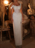 Sheath/Column One-Shoulder Sleeveless Sequined Wedding Dresses