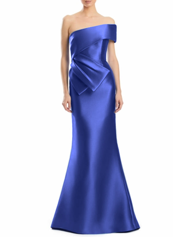 Trumpet/Mermaid One-Shoulder Sleeveless Satin Evening Dresses