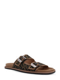 Fendi Sandals Tabacco Nero+sand Tessuto Jacquard Ff/pelle - 9