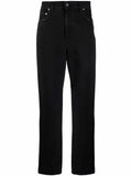 Golden Goose Logo-Patch Straight-Leg Trousers — Black