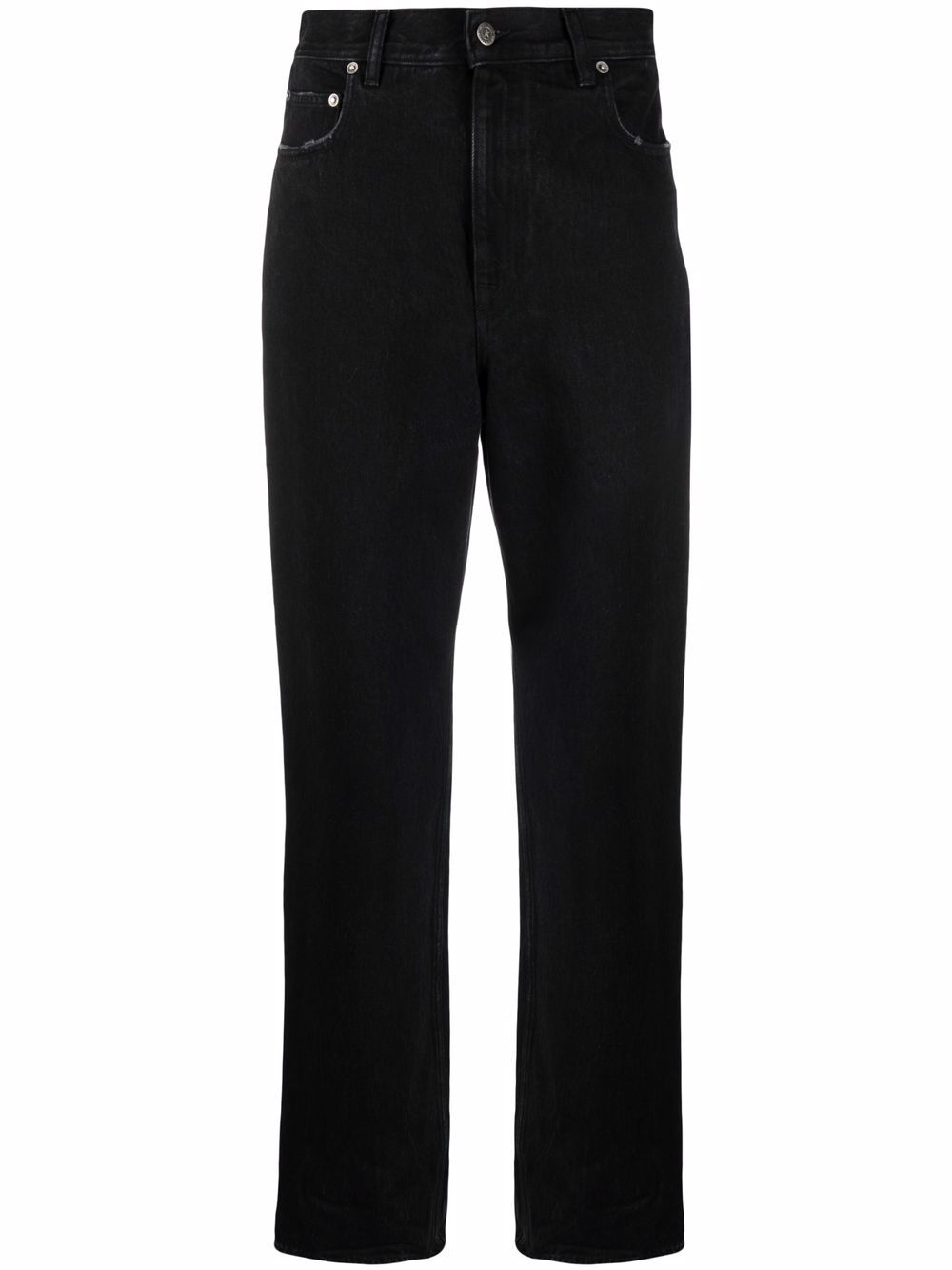 Golden Goose Logo-Patch Straight-Leg Trousers — Black